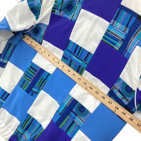 Vintage Marguerite Rubel Jacket Womens Small Blue White Patch Cotton GrandmaCore - Picture 14 of 16